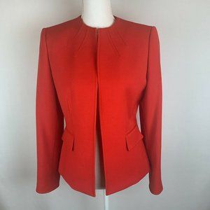 Tahari Arthur S Levine Red Open Front Blazer Sz 6